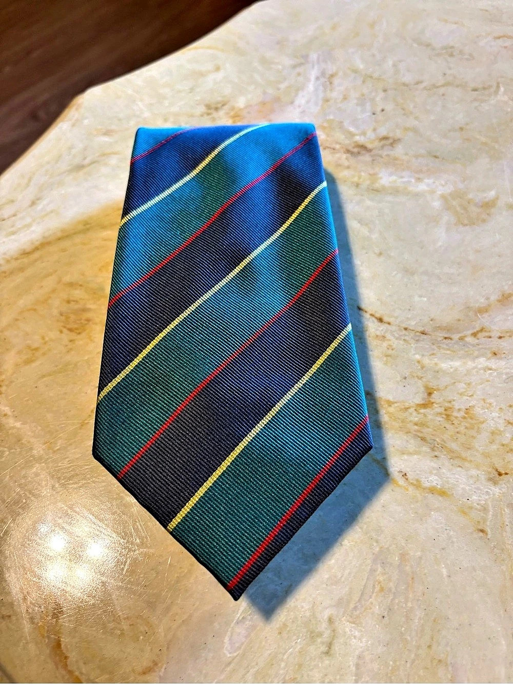 Carven Striped Tie in Blue & Green